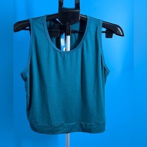 ICTIVE Athletes Yoga Teal Stretch Sleeveless Back Out Women's Top XLG NWT